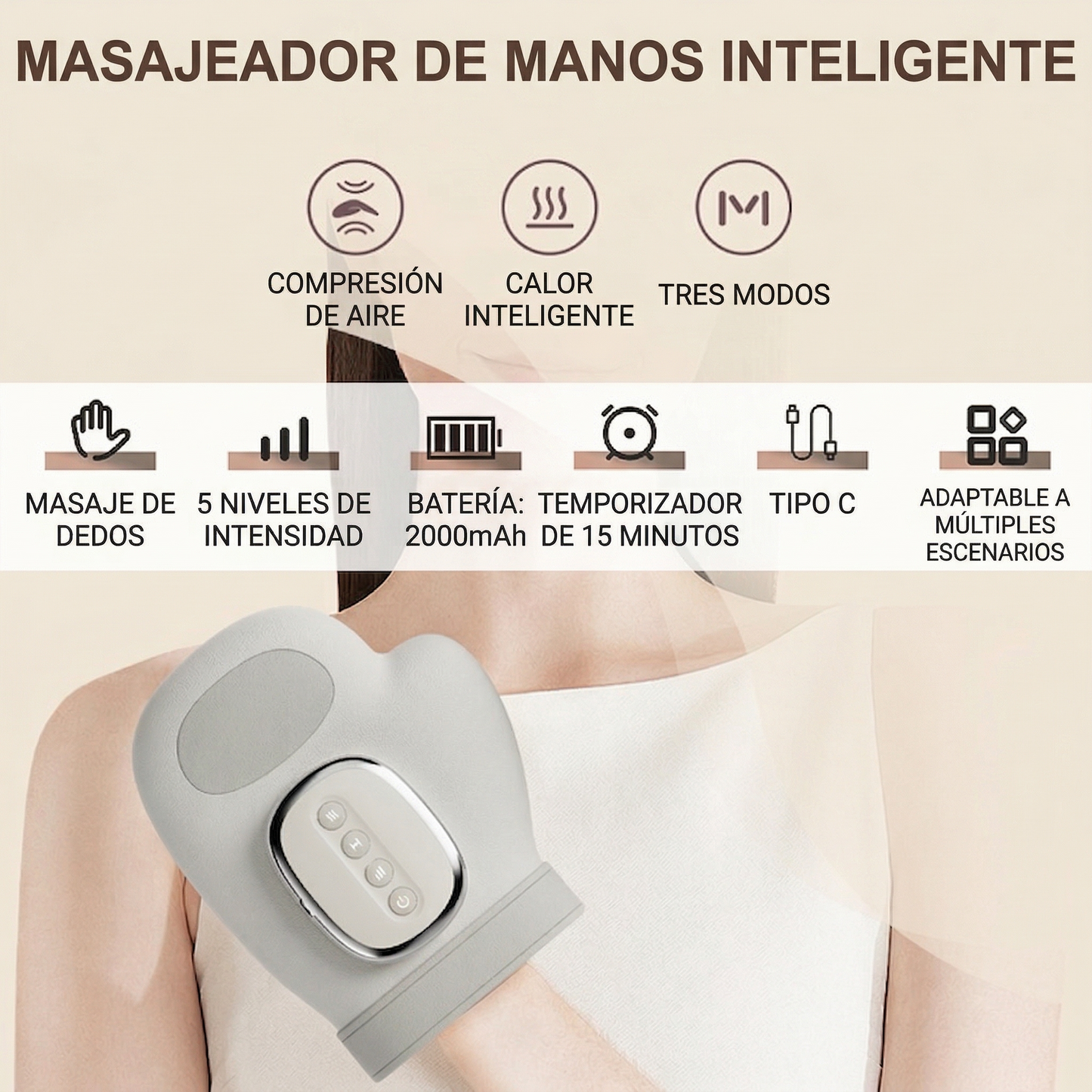 Masajeador de Manos inteligente Vivalis™